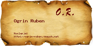 Ogrin Ruben névjegykártya